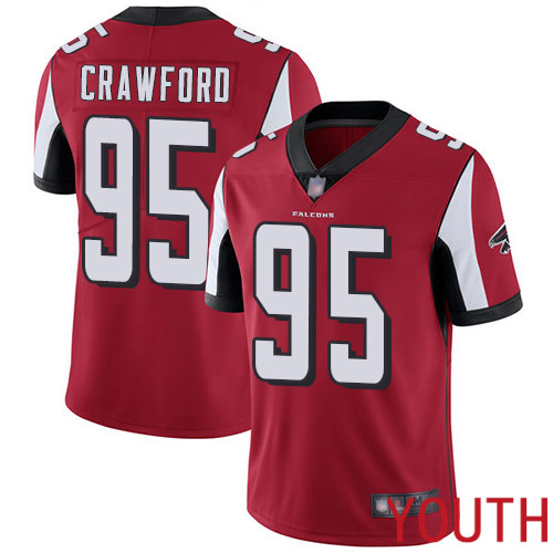 Atlanta Falcons Limited Red Youth Jack Crawford Home Jersey NFL Football #95 Vapor Untouchable